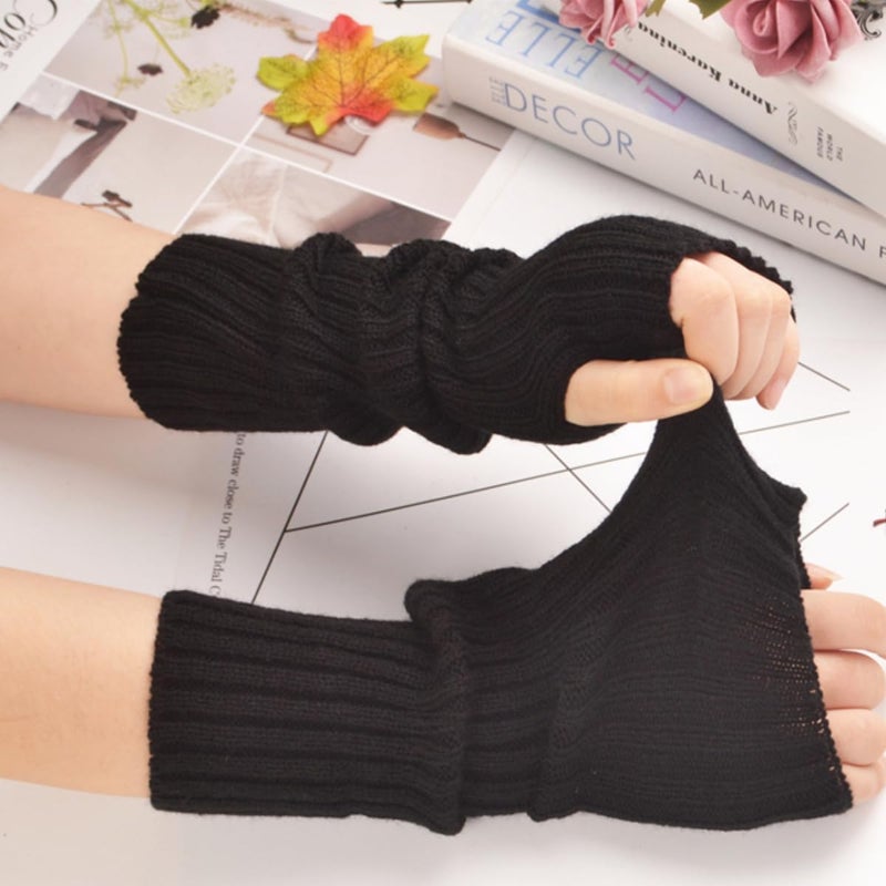 VTTDB Arm covers cute women kawaii japanese harajuku Y2k Arm Warmer for Girls Goth Gloves Fingerless Knitted Arm Sleeve - Image 2